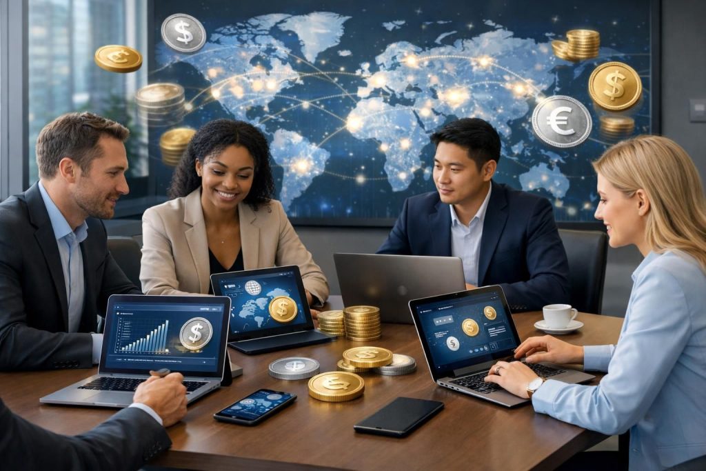 erfahren sie, wie unternehmen stablecoins einsetzen, um internationale zahlungsflüsse sicherer, schneller und kosteneffizienter zu gestalten und dadurch ihre finanzprozesse zu optimieren.